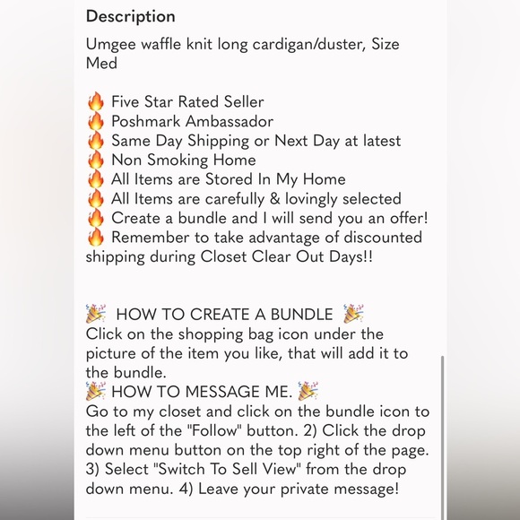 UMGEE waffle knit long cardigan size medium - Picture 13 of 13